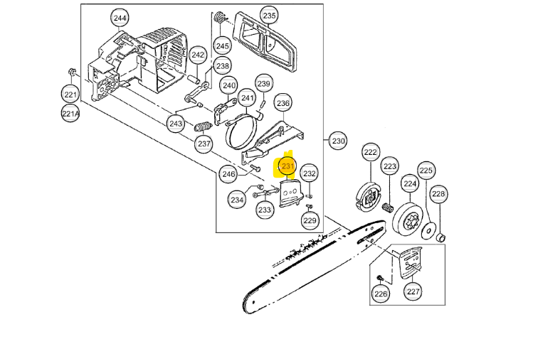 LAMIERINO GUIDA CATENA HITACHI 6690756 X MOTOSEGA CS30EG/35EG/30EH/35EH TCS34011