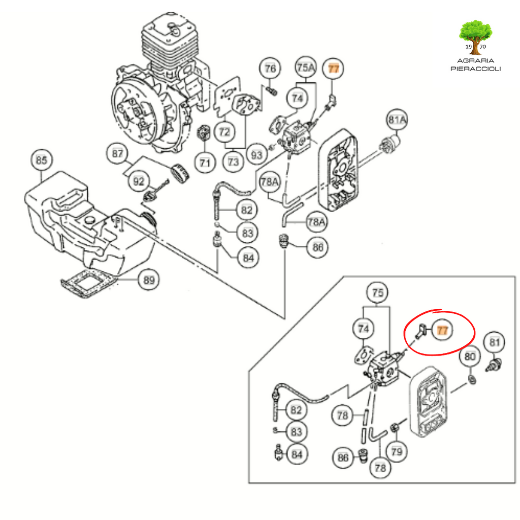 LEVA ARIA ORIGINALE DECESPUGLIATORE HITACHI TANAKA CG47 SUM TBC TUTTE  VERSIONI4