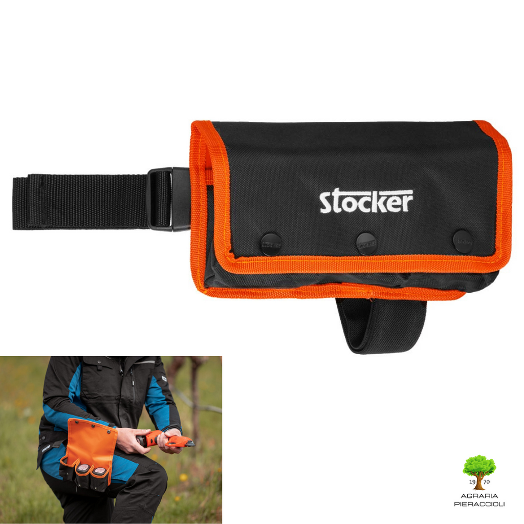 FODERO PER BATTERIE UNIVERSALE FORBICI ELETTRICHE STOCKER 427 3 TASCHE NYLON PVC0