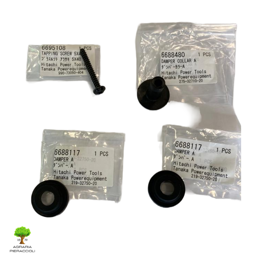 GOMMINI E VITE ORIGINALI PER IMPUGNATURA MOTOSEGA HITACHI CS25 TANAKA TCS 28014