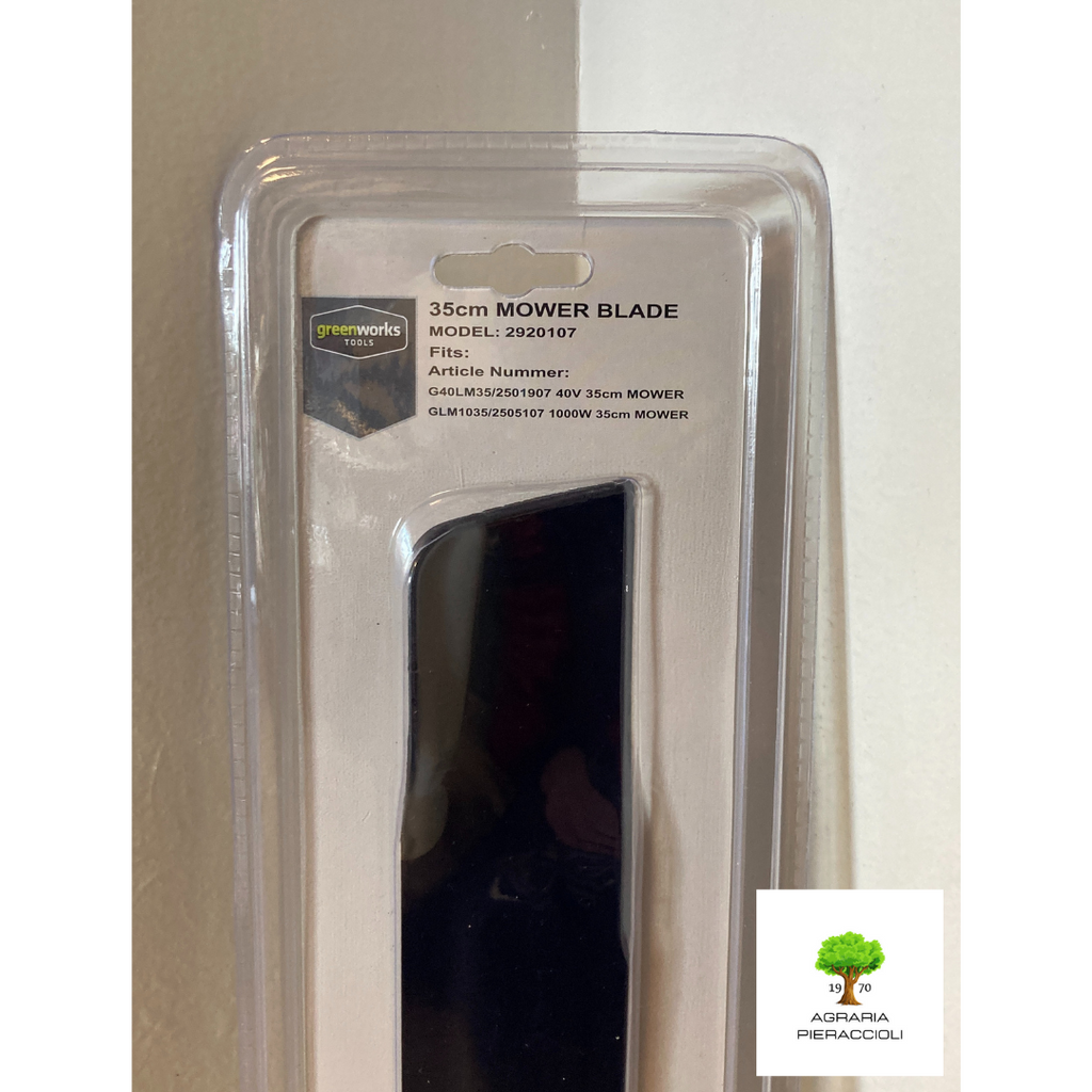 LAMA RICAMBIO 35cm ORIGINALE GREENWORKS/CRAMER PER TOSAERBA 40V TIPO G40LM35 1