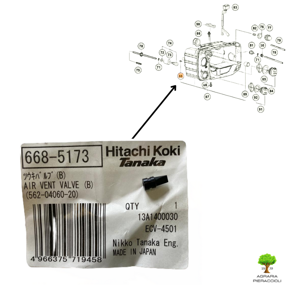 VALVOLA SFIATO ORIGINAL 6685173 MOTOSEGA HITACHI CS25EC S/SC TANAKA TCS2801 S/SC0