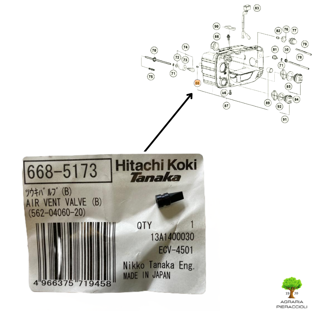 VALVOLA SFIATO ORIGINAL 6685173 MOTOSEGA HITACHI CS25EC S/SC TANAKA TCS2801 S/SC0