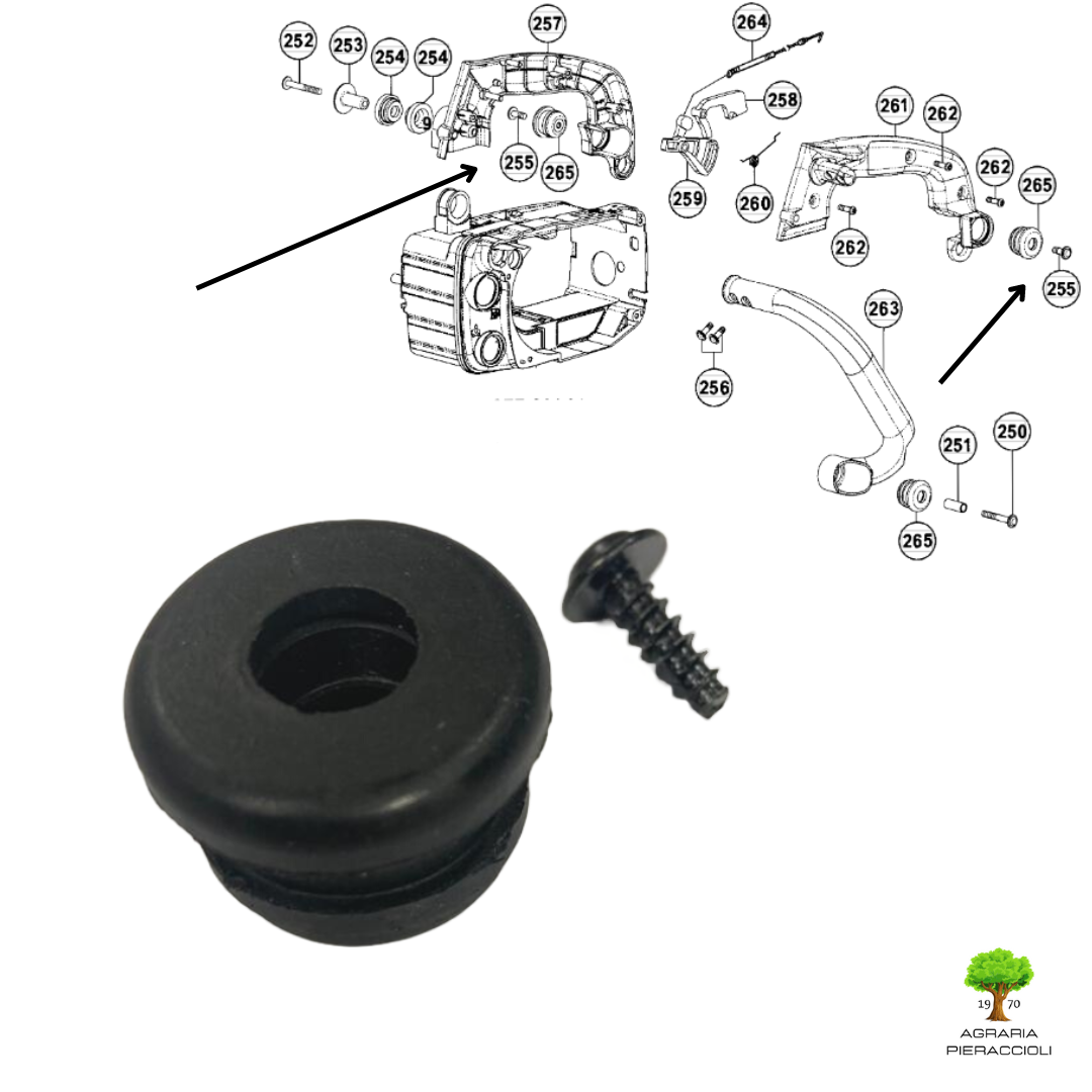AMMORTIZZATORE + VITE ORIGINALI PER MOTOSEGA HITACHI CS25EC TANAKA TCS28010