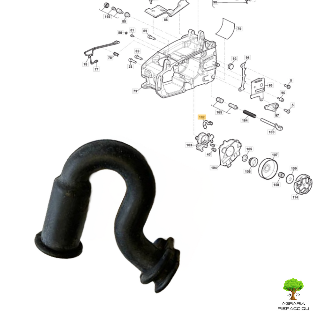 TUBO MANDATA OLIO MOTOSEGA STIGA PR 730 SP 316 SPR 276 ALPINA AC27-31 ACS31-5310
