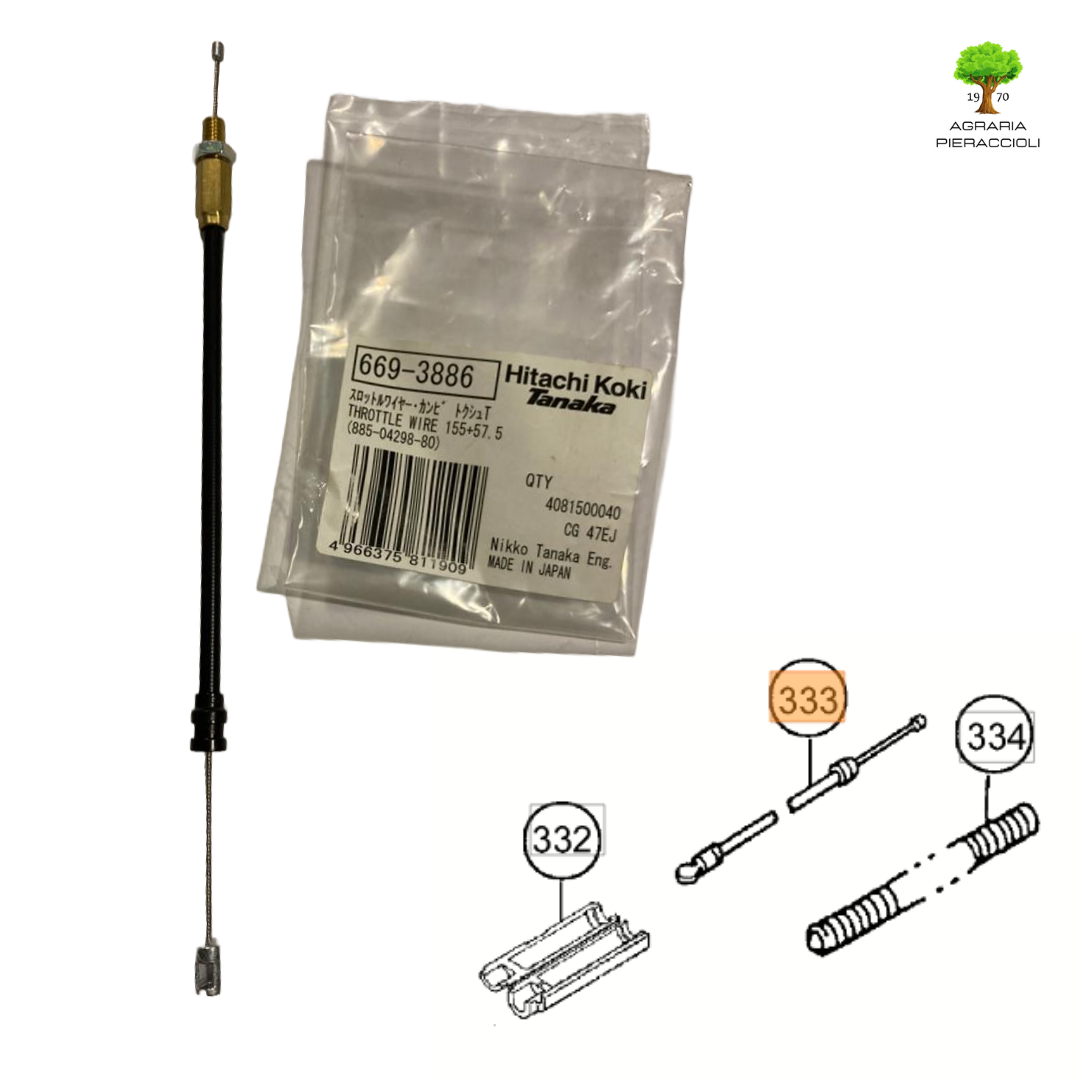 CAVO ACCELERATORE CORTO DECESPUGLIATORE HITACHI CG47EJ (L)   66938860