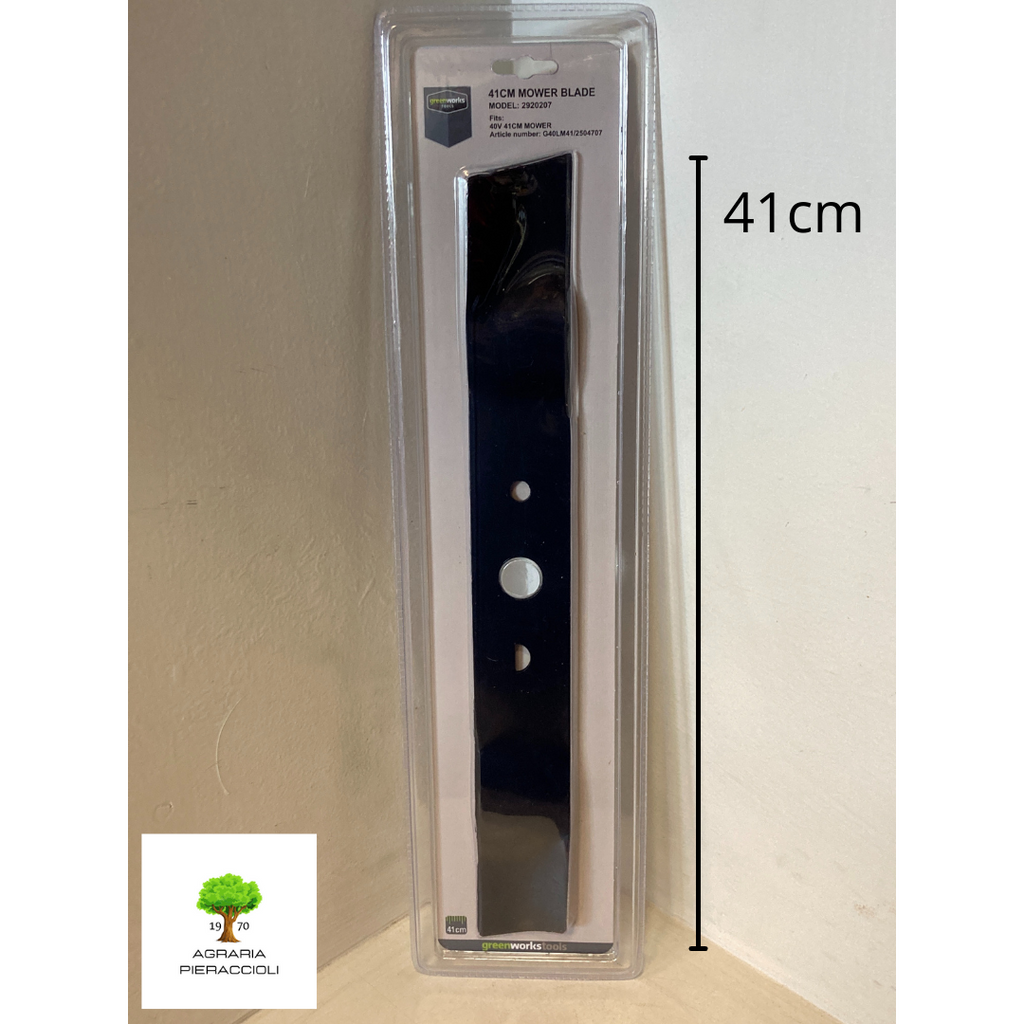 LAMA RICAMBIO 41cm ORIGINALE COMPATIBILE GREENWORKS CRAMER PER TOSAERBA G40LM410