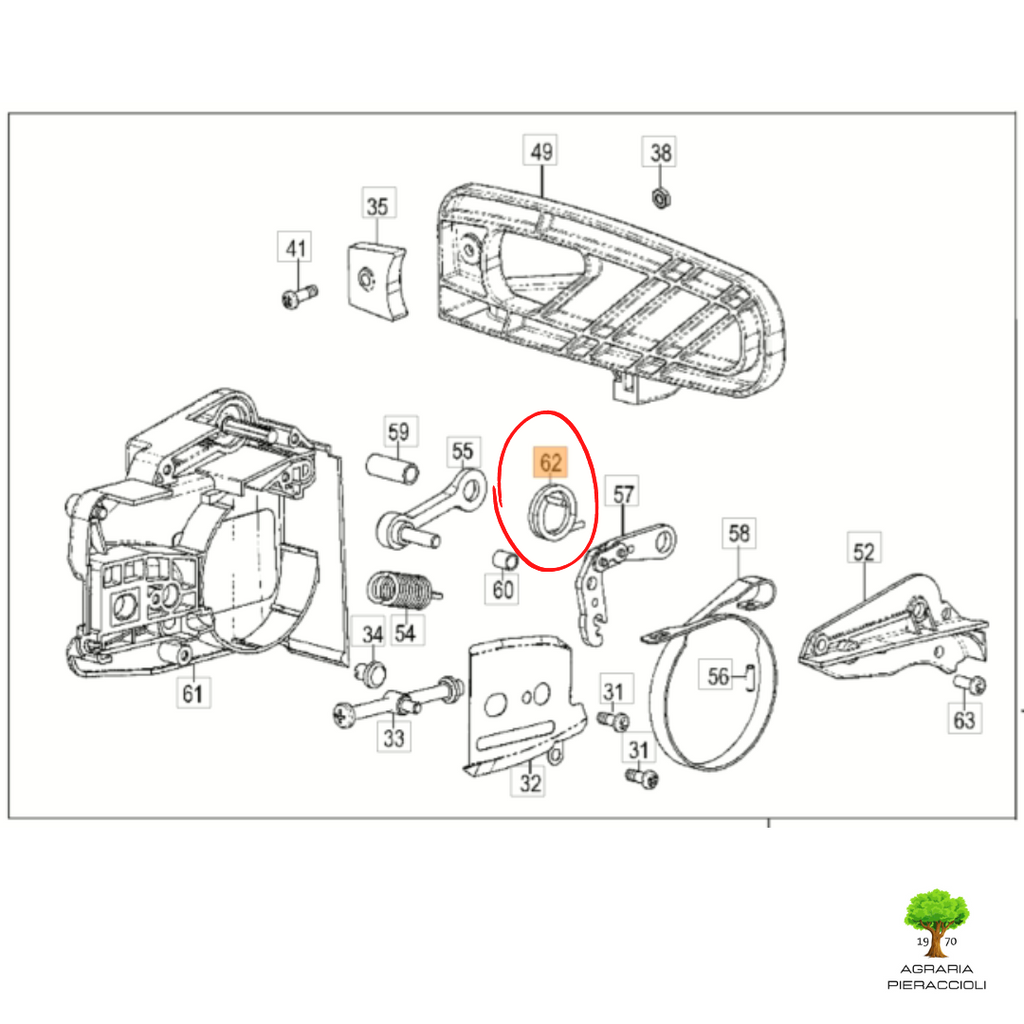 MOLLA FRENO CATENA  MOTOSEGA HITACHI CS25EC CS30EG CS35EH TANAKA TCS 2801-33 ECS5