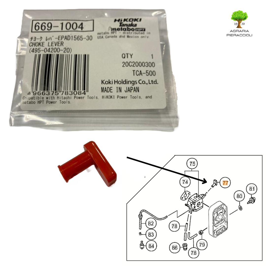 LEVA ARIA ORIGINALE DECESPUGLIATORE HITACHI TANAKA CG47 SUM TBC TUTTE  VERSIONI0