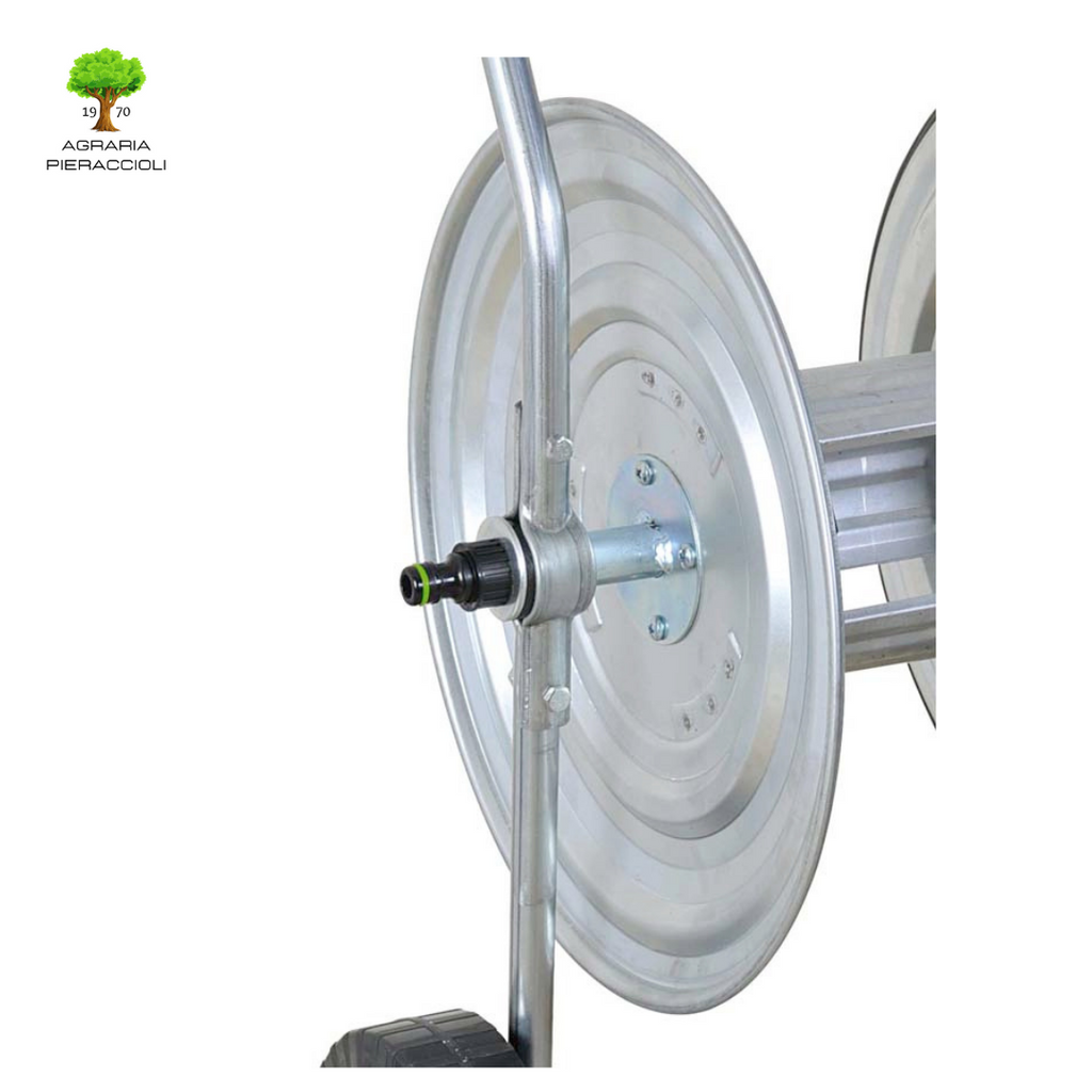 CARRELLO AVVOLGITUBO VERDEMAX IN ACCIAIO ZINCATO 50mt per TUBO 1/2" 1
