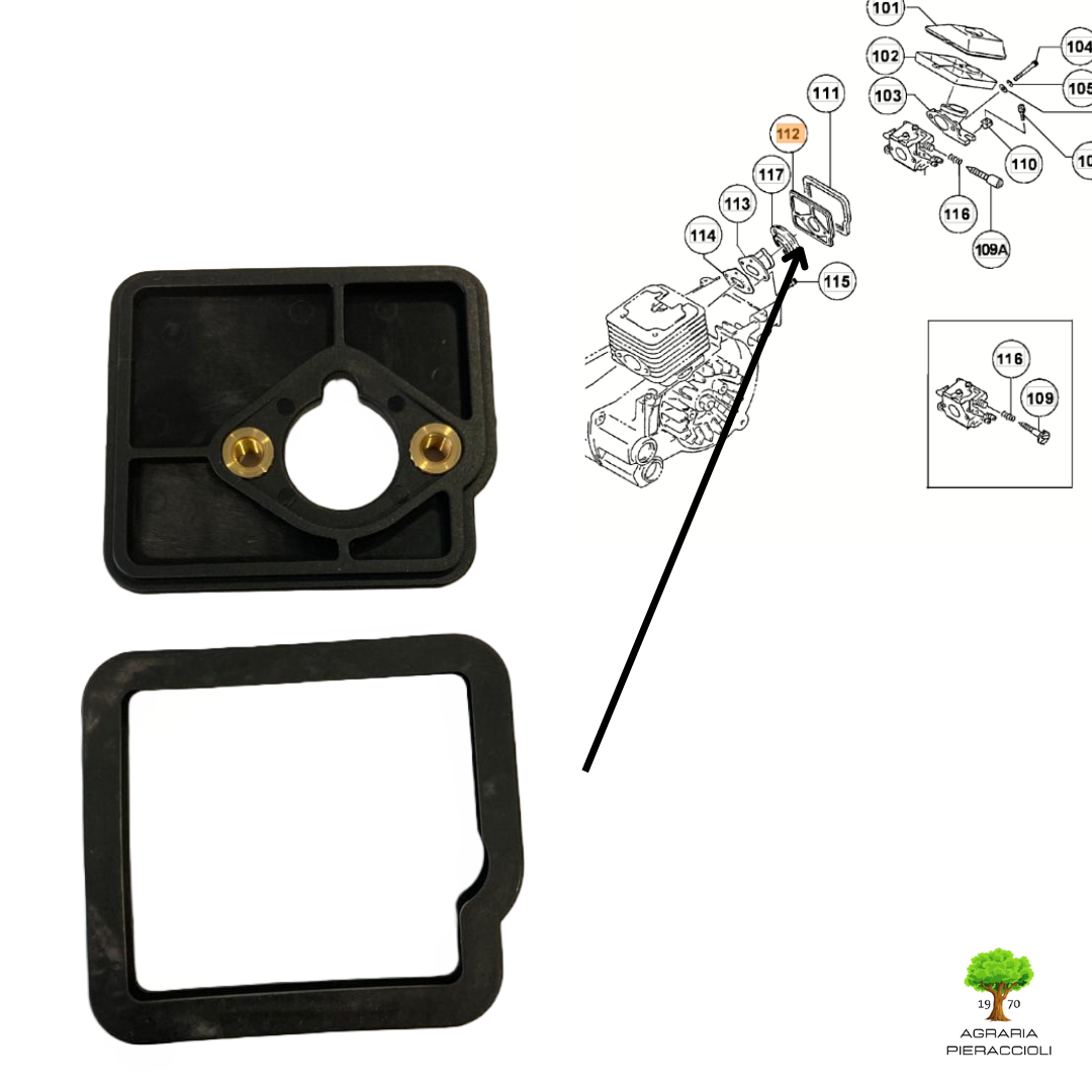 SUPPORTO  CARBURATORE ORIGINALE HITACHI MOTOSEGA CS38EK-EL CS45EL TANAKA ECV45010