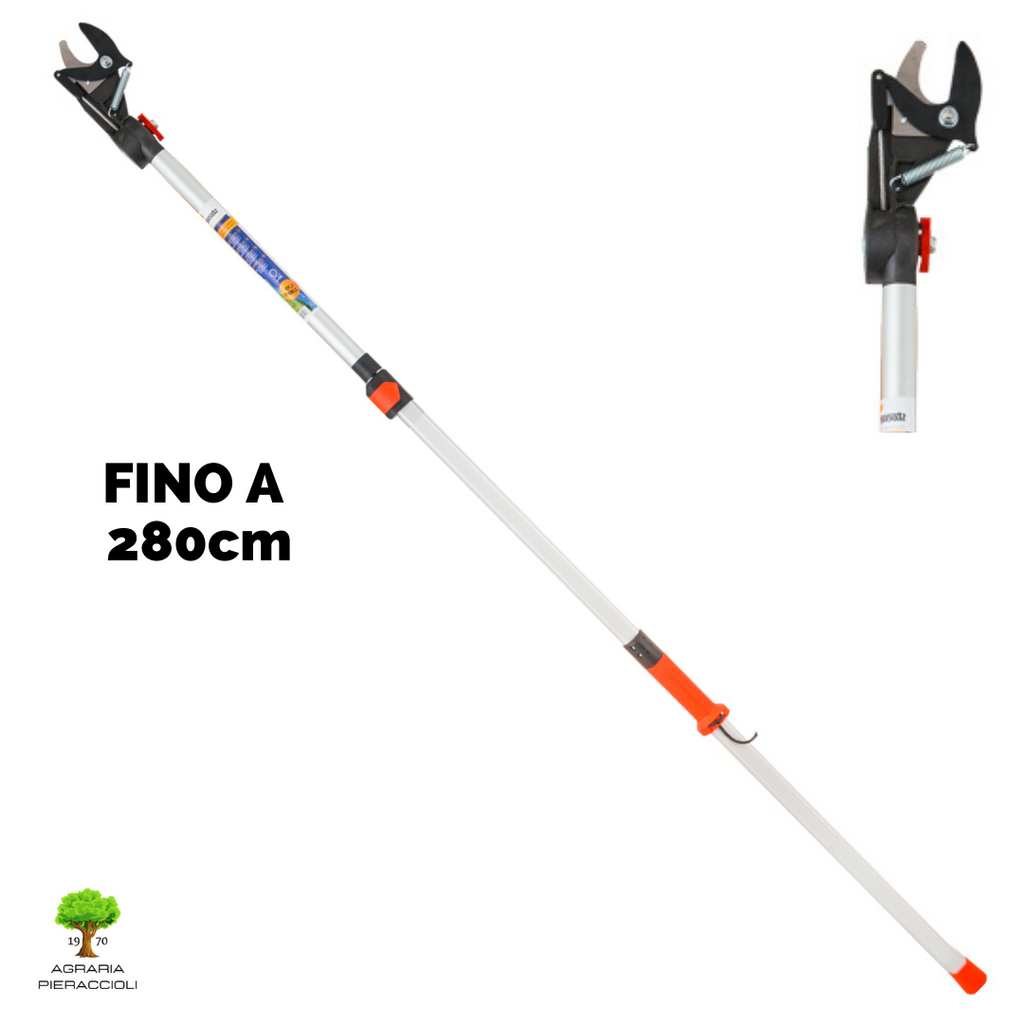 SVETTATOIO STOCKER 606 FORBICE POTATURA ASTA LUNGA TELESCOPICA 280cm TESTA 180°0