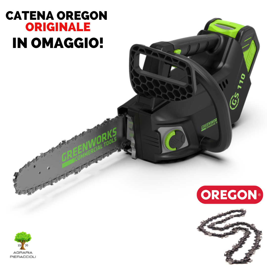 MOTOSEGA ELETTROSEGA POTATURA A BATTERIA 40V GREENWORKS GD40TCS CORPO MACCHINA0
