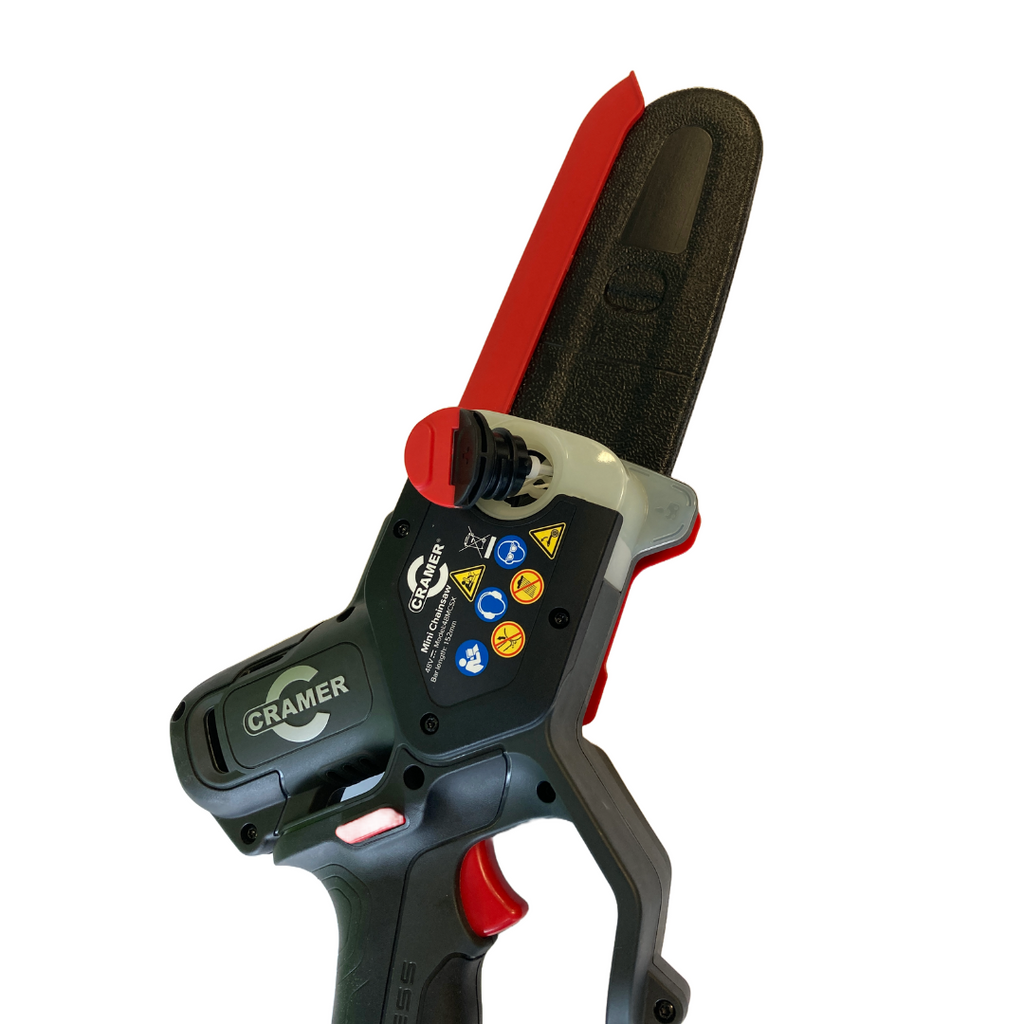 CRAMER 48V MINI MOTOSEGA POTATORE 48MCSXK2 LUBRIFICAZ AUTOMATICA+ KIT BATTERIA5