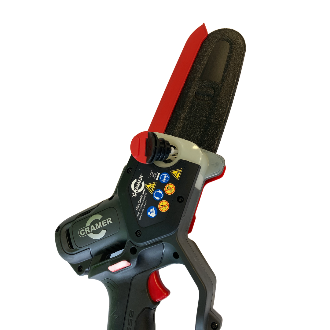 CRAMER 48V MINI MOTOSEGA POTATORE 48MCSXK2 LUBRIFICAZ AUTOMATICA+ KIT BATTERIA5