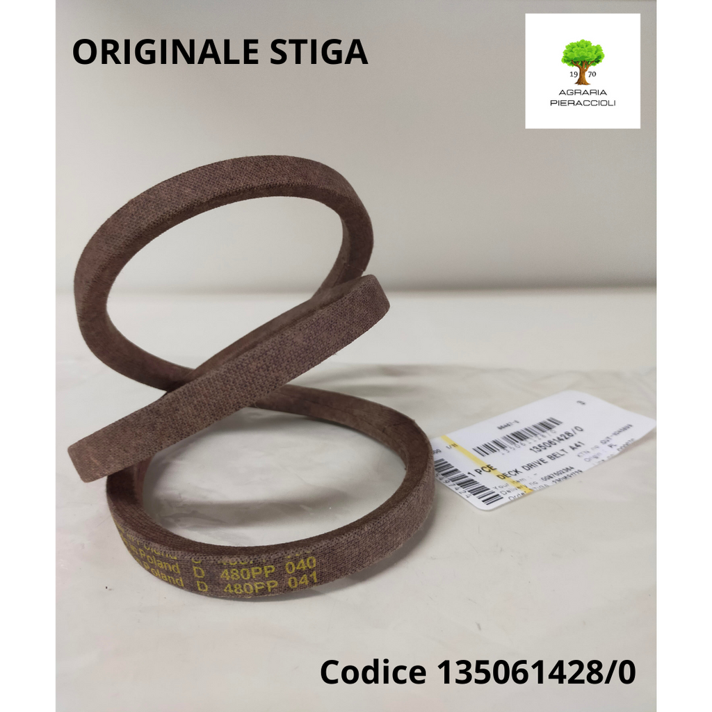 CINGHIA PIATTO LAMA ORIGINALE STIGA CASTELGARDEN 135061428/0 PER TRATTORINI 66cm0