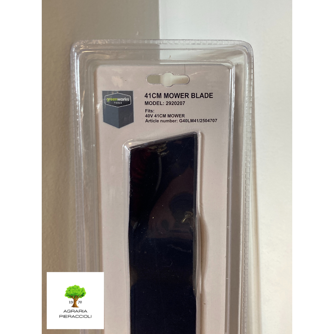 LAMA RICAMBIO 41cm ORIGINALE COMPATIBILE GREENWORKS CRAMER PER TOSAERBA G40LM411