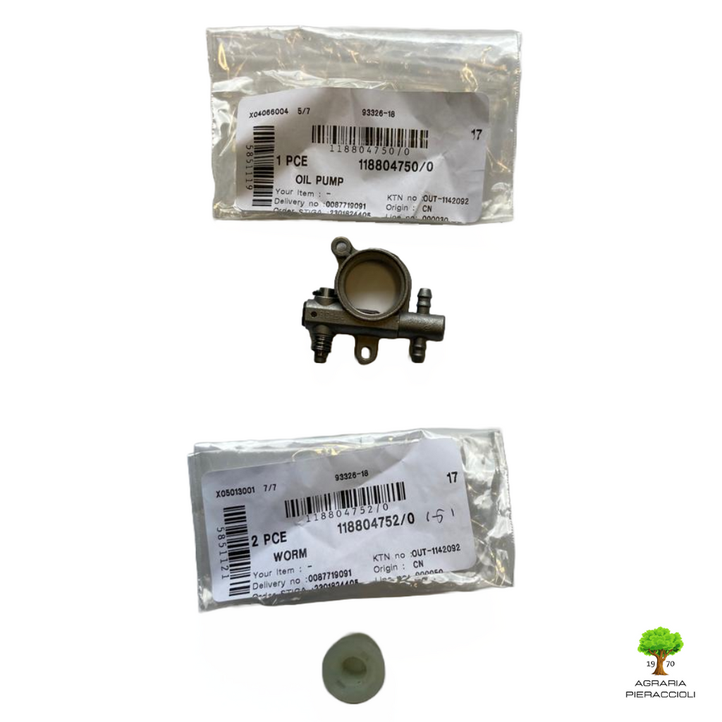 POMPA OLIO + VITE SENZA FINE ORIGINALE  MOTOSEGA STIGA ALPINA PR SP SPR  ACS APR3