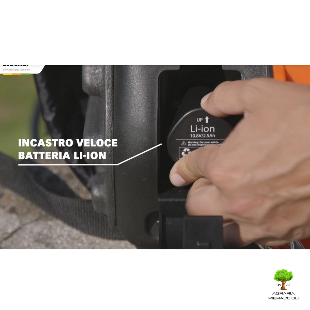 POMPA ELETTRICA A ZAINO STOCKER 238 BATTERIA INCLUSA 10L NEBULIZZATORE 2,5 bar3