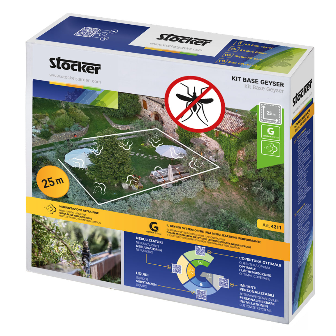 STOCKER KIT TUBO PRO GEYSER ANTI ZANZARE 10m ø6mm PER NEBULIZZATORE + ACCESSORI1