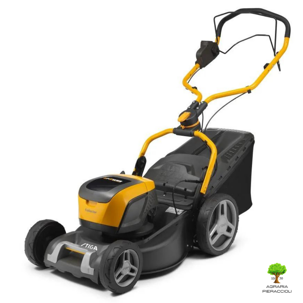 TOSAERBA A BATTERIA STIGA COLLECTOR 548e S 46cm 1.5kW SEMOVENTE CON 2 BATT 4Ah1