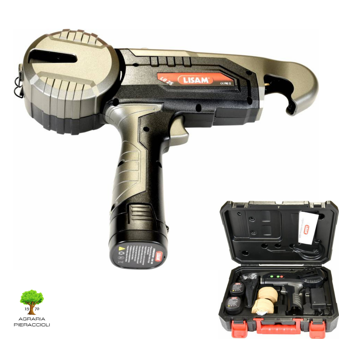 LEGATRICE A BATTERIA LISAM LG25 Ø25cm CON 2 BATTERIE PINZATRICE + BOBINE OMAGGIO2