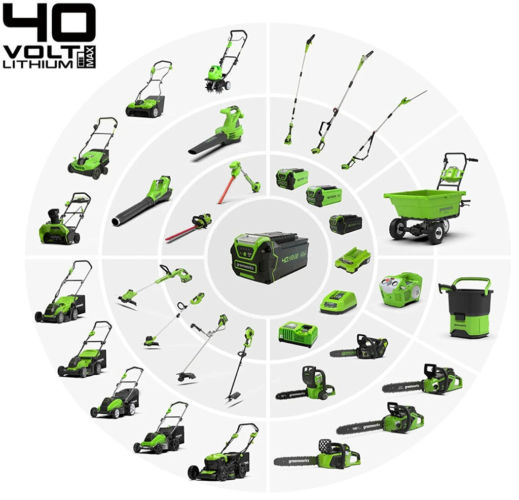 MOTOSEGA GREENWORKS GD40TCS A BATTERIA 40V DA POTATURA CON KIT BATTERIA 2Ah5
