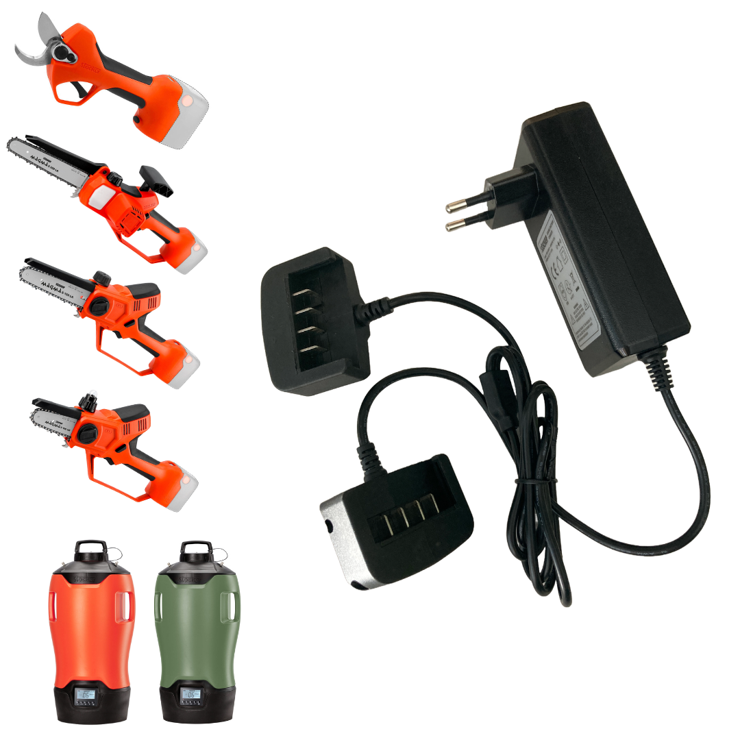 STOCKER CARICABATTERIE CARICATORE DOPPIO ORIGINALE MAGMA SYSTEM 21V + GEYSER 25L0