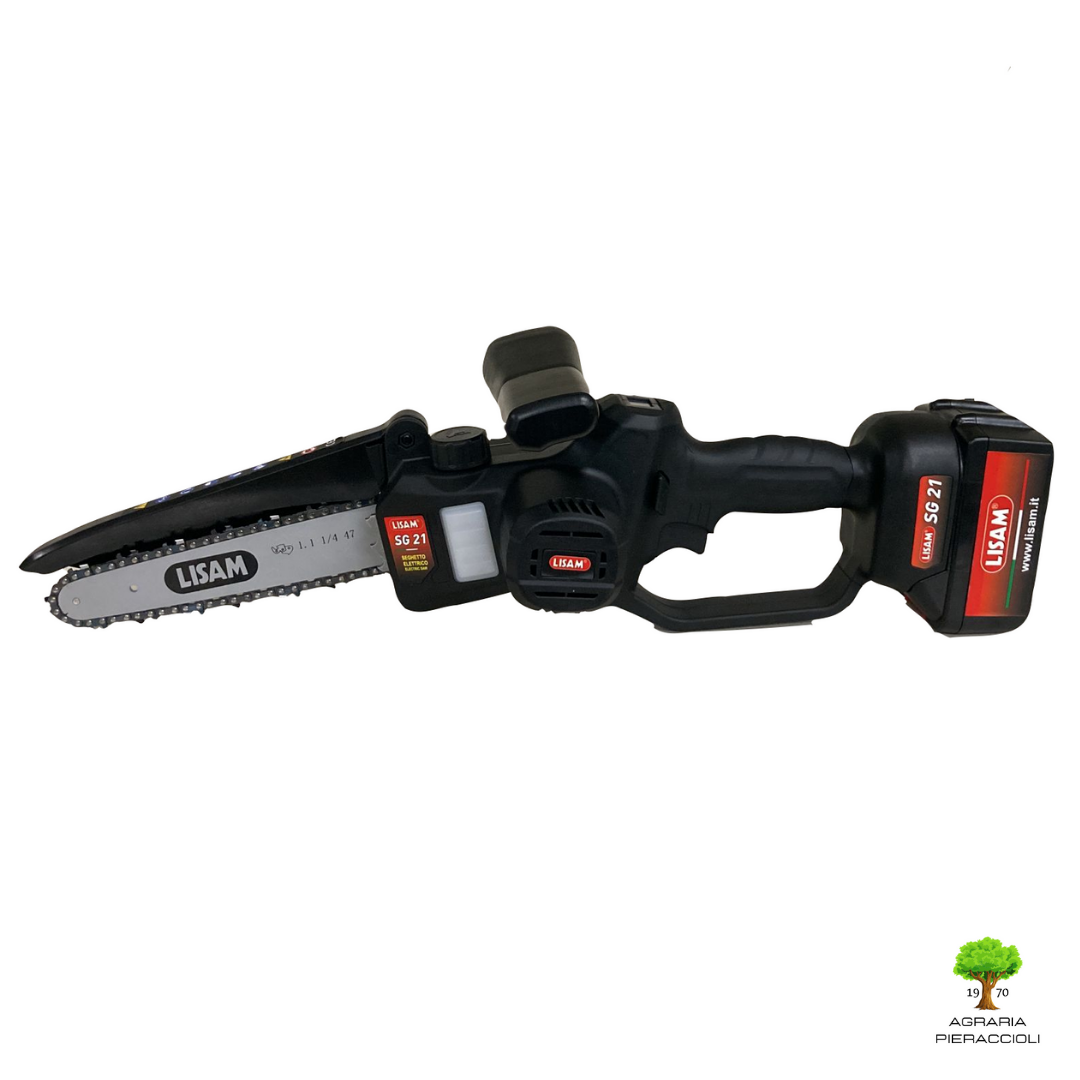 LISAM SG21  MOTOSEGA POTATORE SEGHETTO POTATURA  600W COMPLETA DI 2 BATTERIE 4Ah1