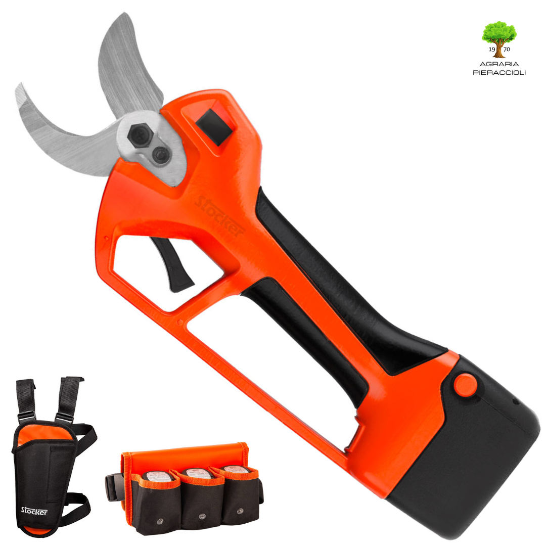 STOCKER TITANIA E-40 TP FORBICE A BATTERIA TAGLIO 40mm 2 BATTERIE + 2 FODERI2
