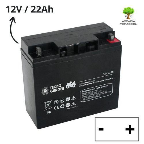 BATTERIA AGM PER AVVIAMENTO TRATTORINI 12Volt / 22Ah RICAMBIO FATTO IN EUROPA0