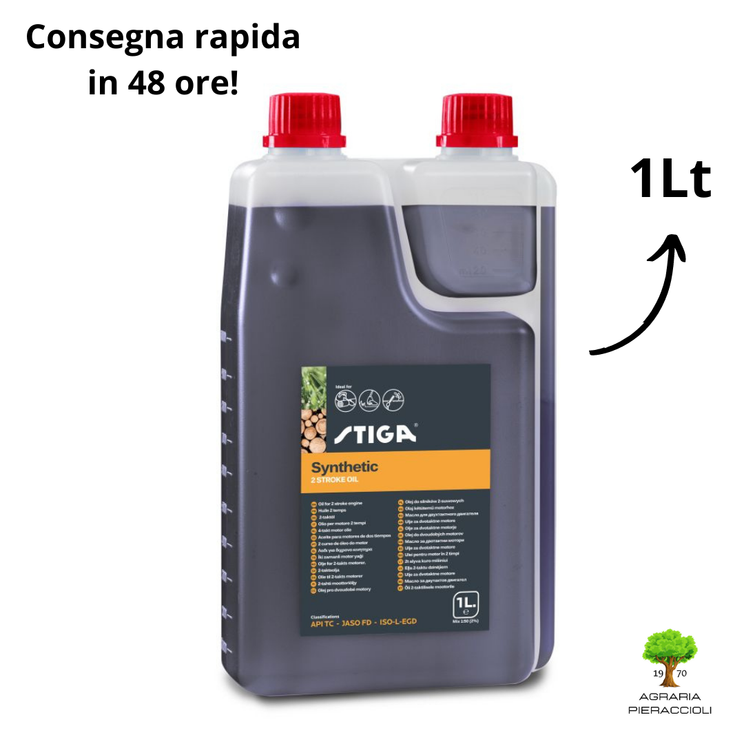STIGA OLIO MIX SINTETICO PER MOTORI 2 TEMPI 1Lt QUALITA' SUPERIORE +DOSATORE1