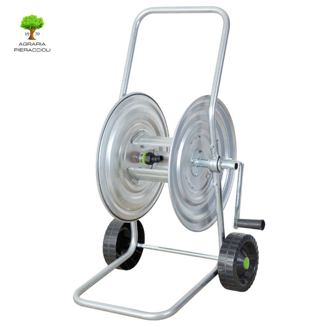 CARRELLO AVVOLGITUBO VERDEMAX IN ACCIAIO ZINCATO 50mt per TUBO 1/2" 0
