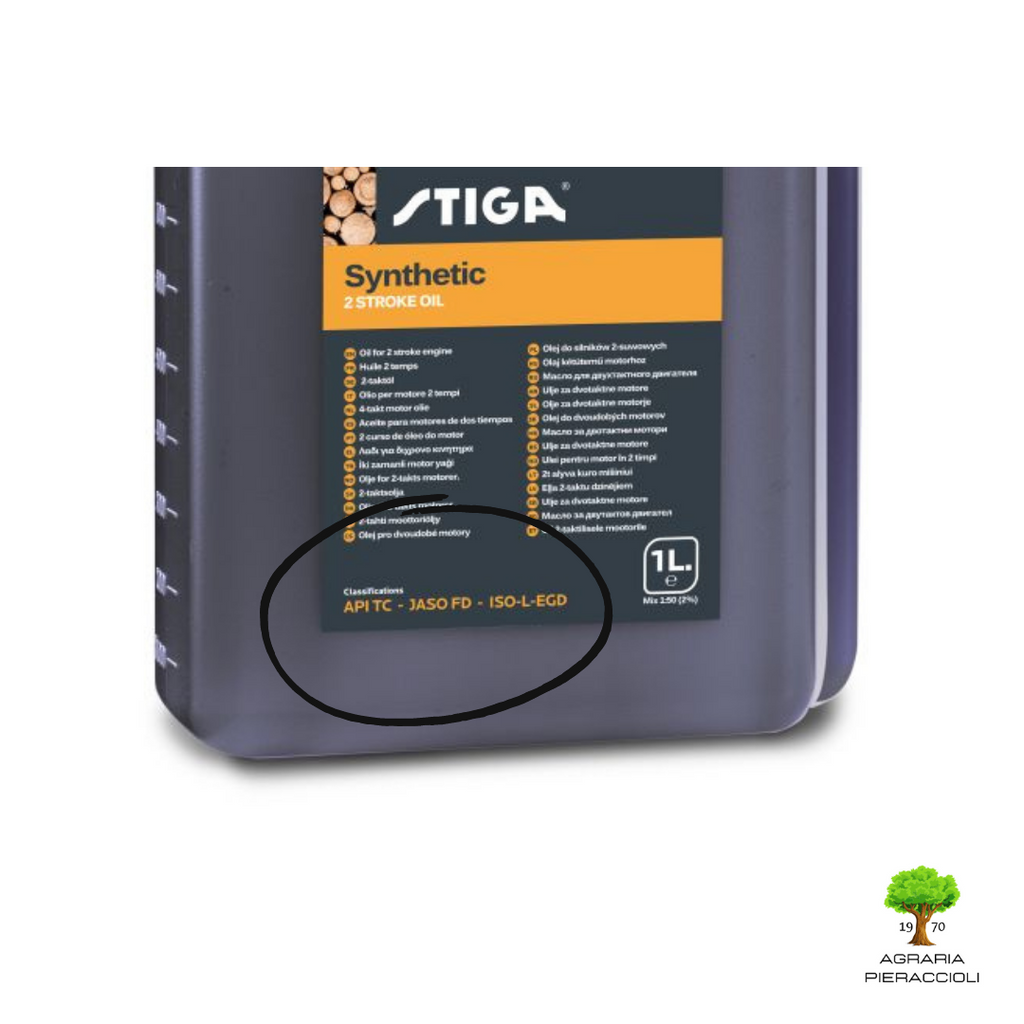 STIGA OLIO MIX SINTETICO PER MOTORI 2 TEMPI 1Lt QUALITA' SUPERIORE +DOSATORE2