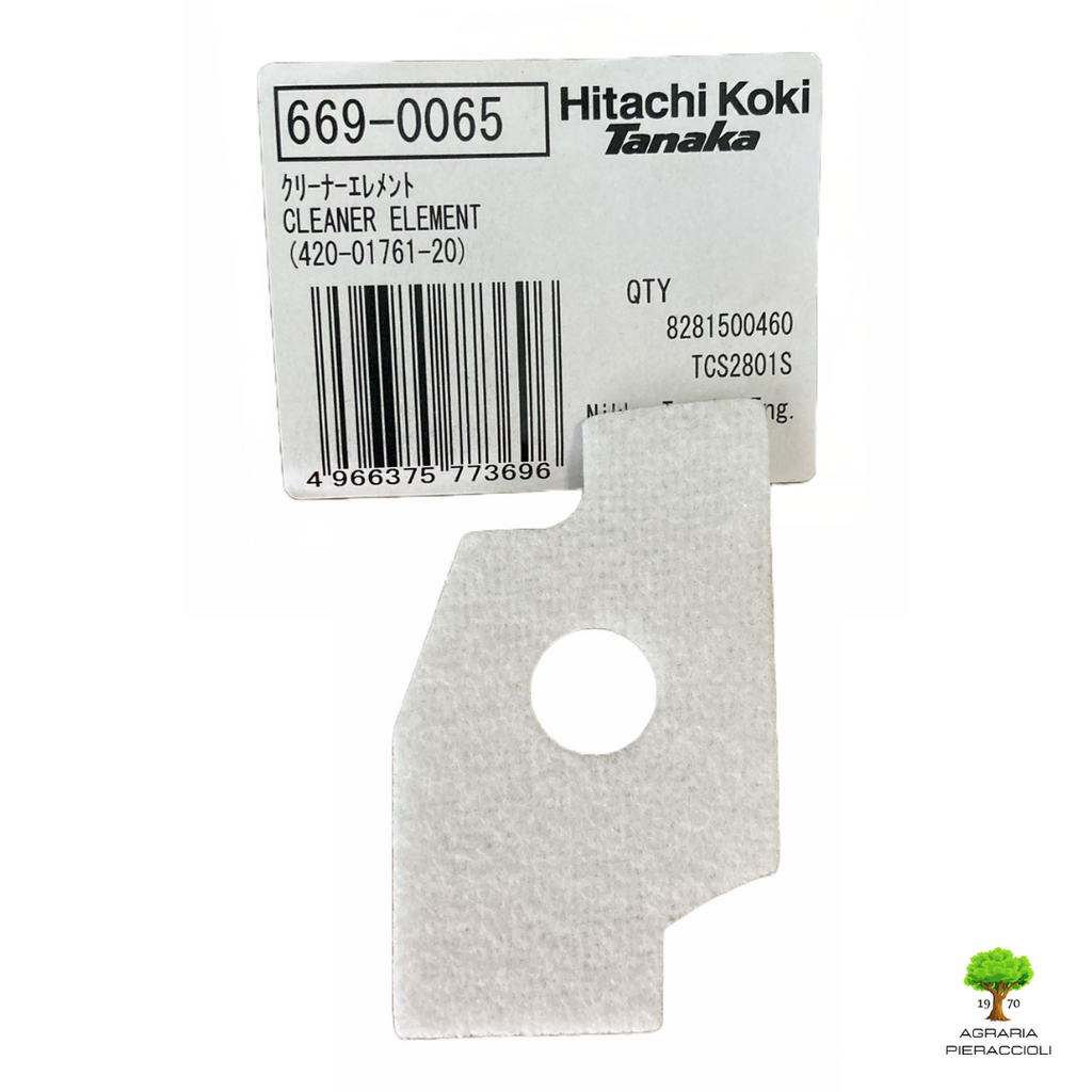 FILTRO ARIA ORIGINALE HITACHI 6690065 MOTOSEGA CS25EC S/SC TANAKA TCS 2801 S/SC1