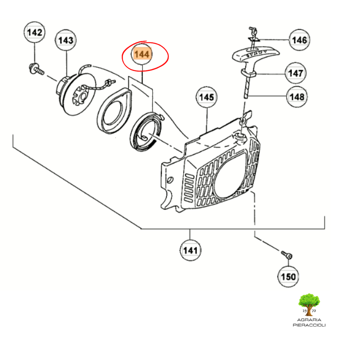 MOLLA AVVIAMENTO PER MOTOSEGA HITACHI CS38EK -38EL CS45EL TANAKA ECV3801 ECV45013