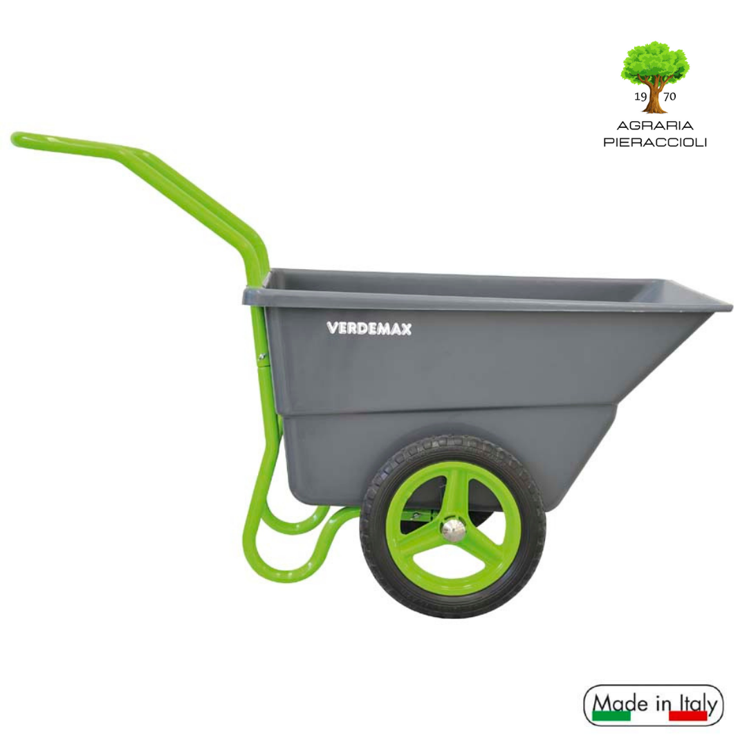 CARRIOLA MULTIUSO DA GIARDINO VERDEMAX 2961 110L CON RACCOLTA FACILITATA0