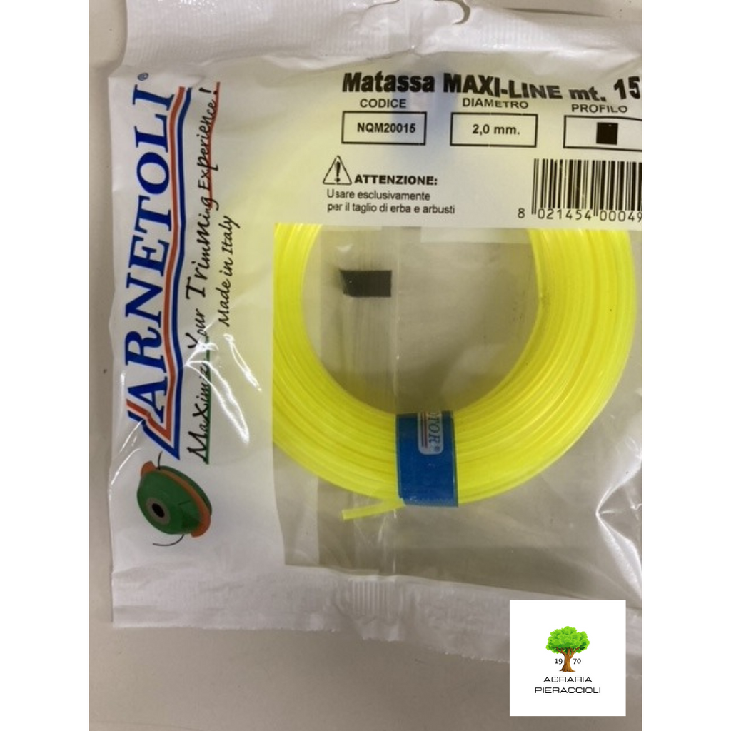 FILO DECESPUGLIATORE ARNETOLI MAXI-LINE Ø2,0mm mt15 PROFILO QUADRATO 1