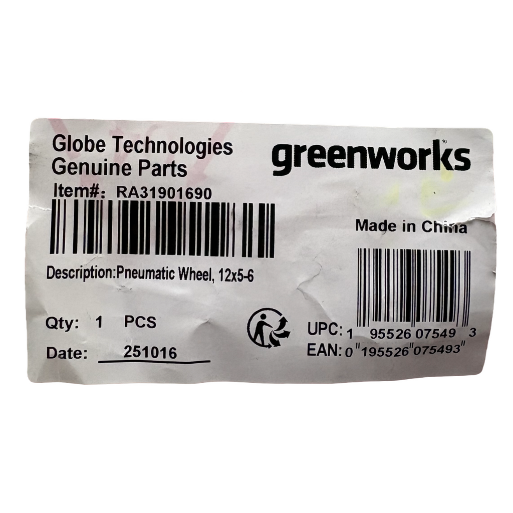 GREENWORKS RUOTA COMPLETA RICAMBIO ORIGINALE CARRIOLA A BATTERIA  G40GC 319016902