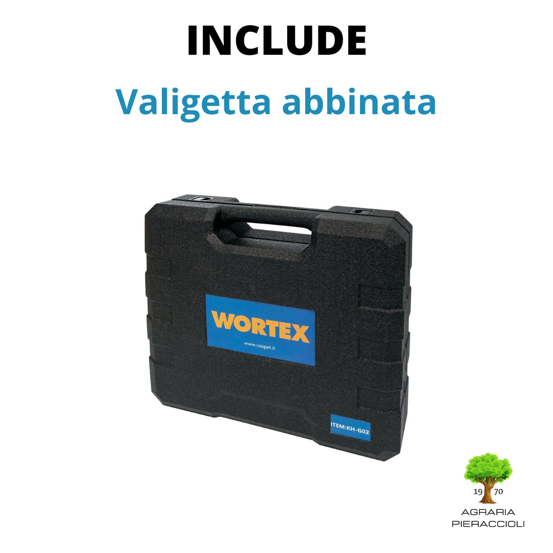 ELETTROSEGA/POTATORE A BATTERIA WORTEX SAW 100-M + 2 BATTERIE 2.5Ah e CARICATORE2