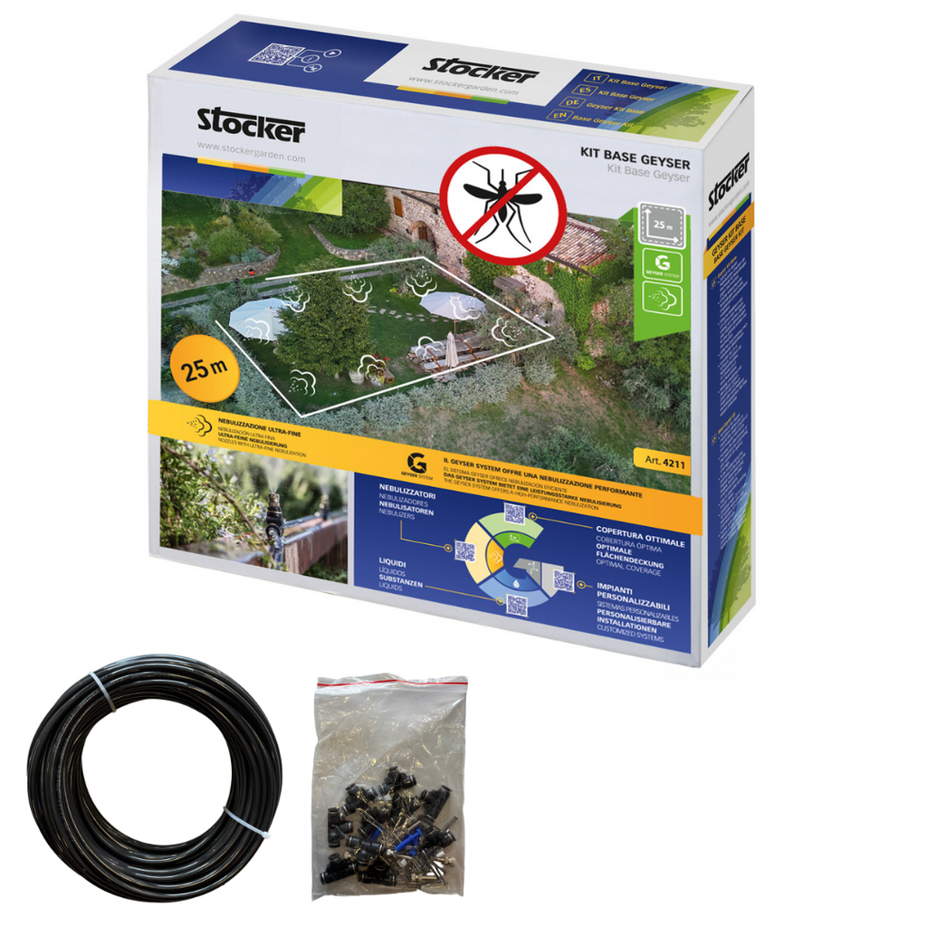 STOCKER KIT TUBO PRO GEYSER ANTI ZANZARE 10m ø6mm PER NEBULIZZATORE + ACCESSORI0