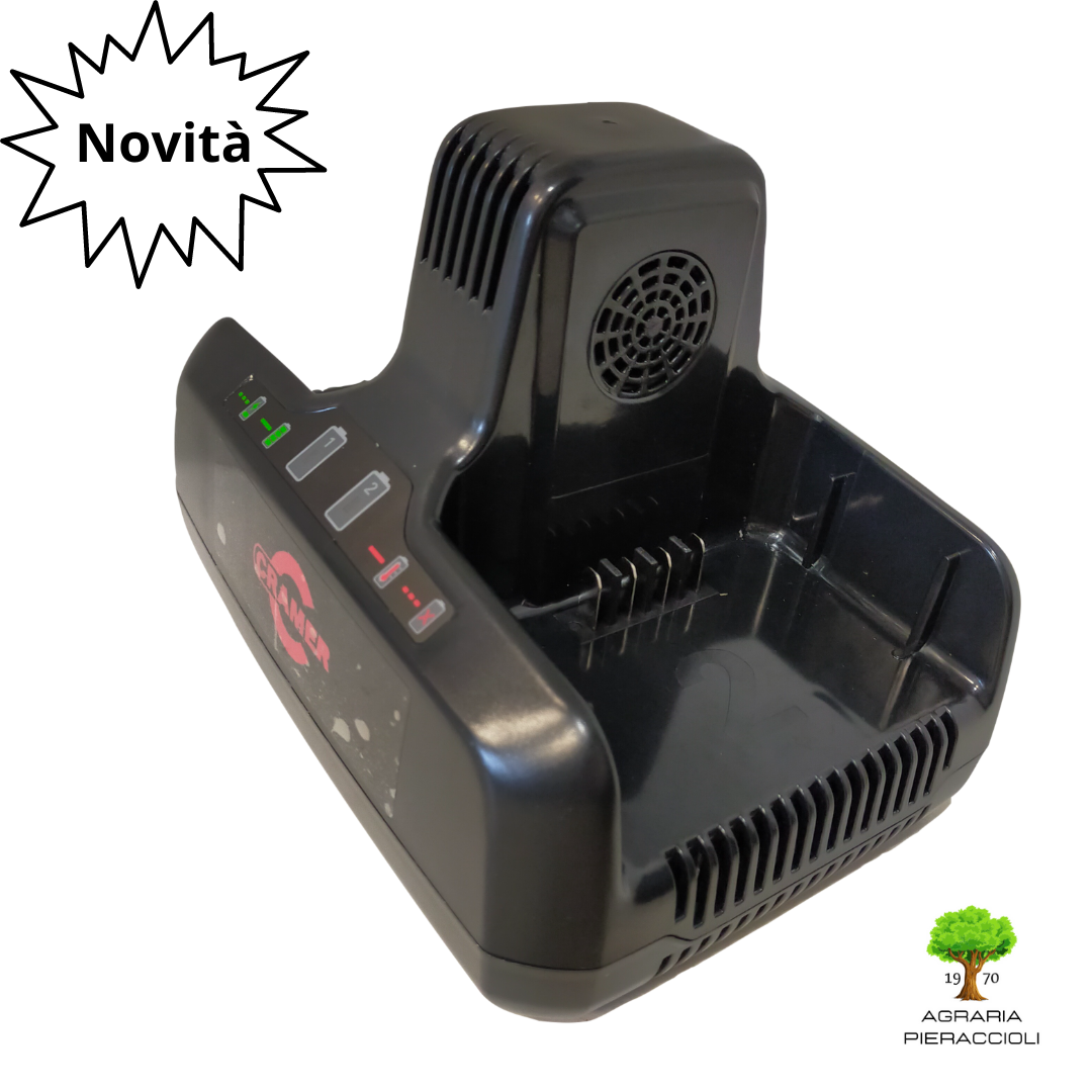NEW CARICABATTERIA 82V CRAMER/GREENWORKS 82C2 2 SLOT + VENTOLA DI RAFFREDDAMENTO2