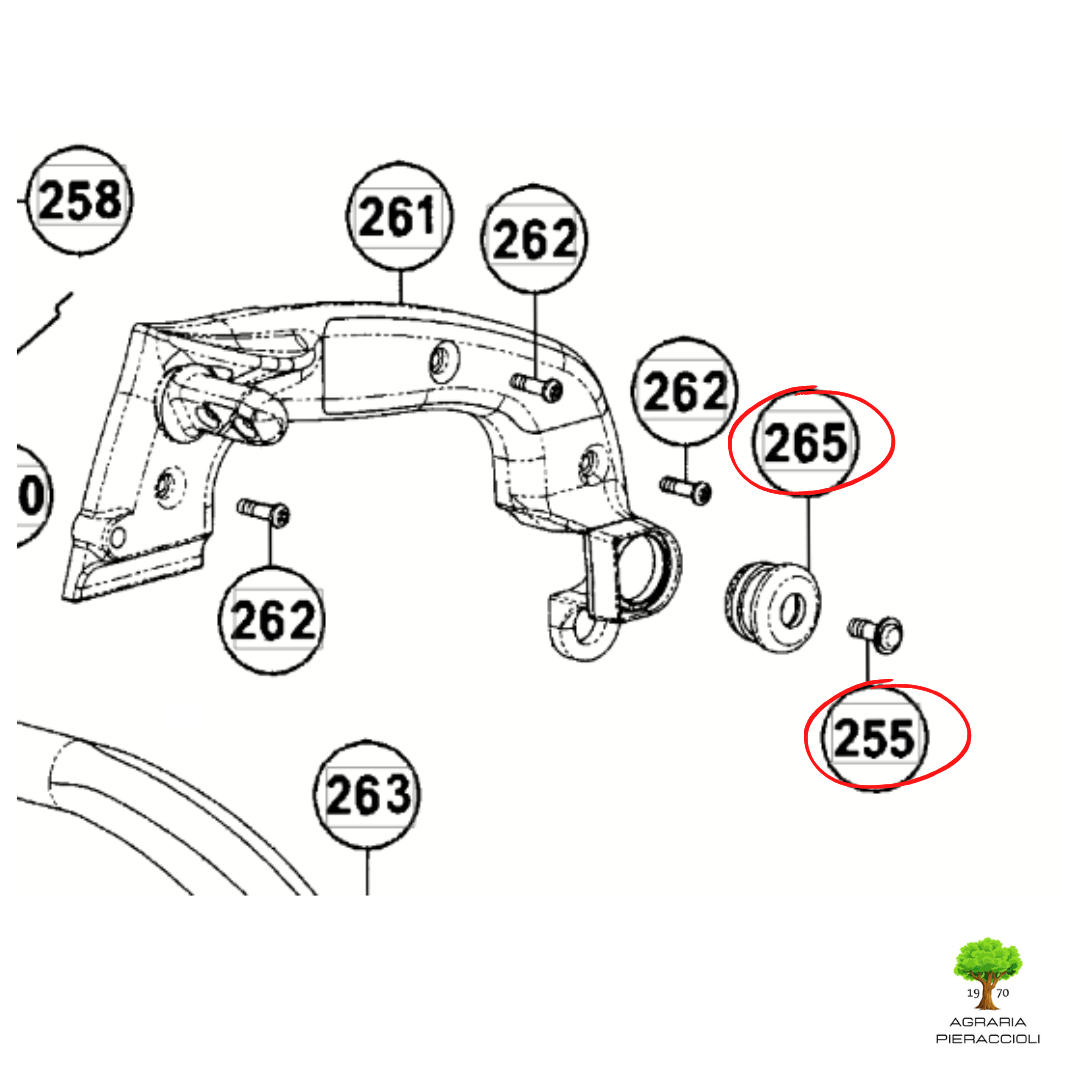 AMMORTIZZATORE + VITE ORIGINALI PER MOTOSEGA HITACHI CS25EC TANAKA TCS28014