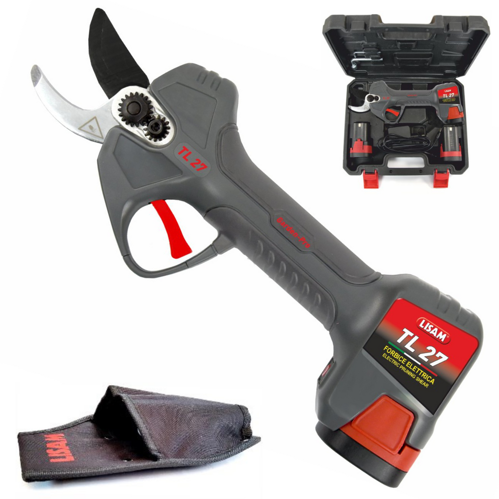 LISAM TL 27 FORBICE A BATTERIA DA POTATURA Ø27mm 2 BATTERIE 2Ah FODERO INCLUSO0