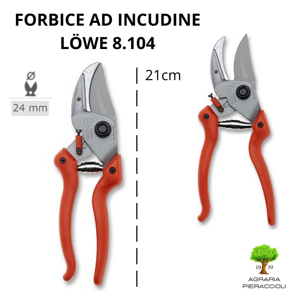 FORBICE DA POTATURA A INCUDINE LÖWE 8.104 TAGLIO 24cm LUNGHEZZA 21cm COD 81040
