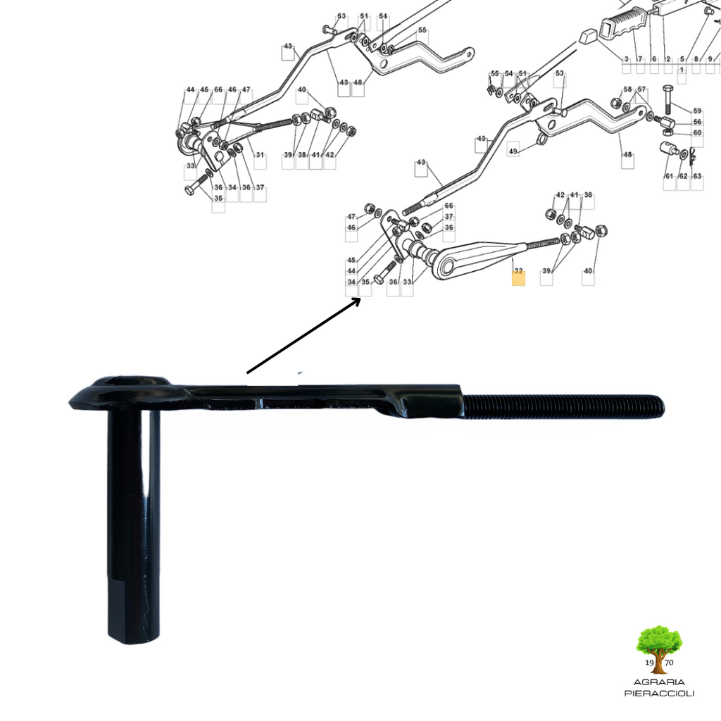 LEVA FULCRO SINISTRO PIATTO TRATTORINO STIGA CASTELGARDEN ALPINA 382318161/00