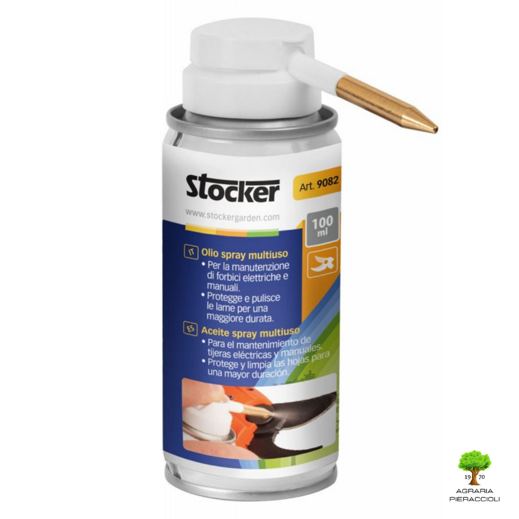 OLIO SPRAY STOCKER PER MANUTENZIONE PULIZIA FORBICI ELETTRICHE E MANUALI 100ml0