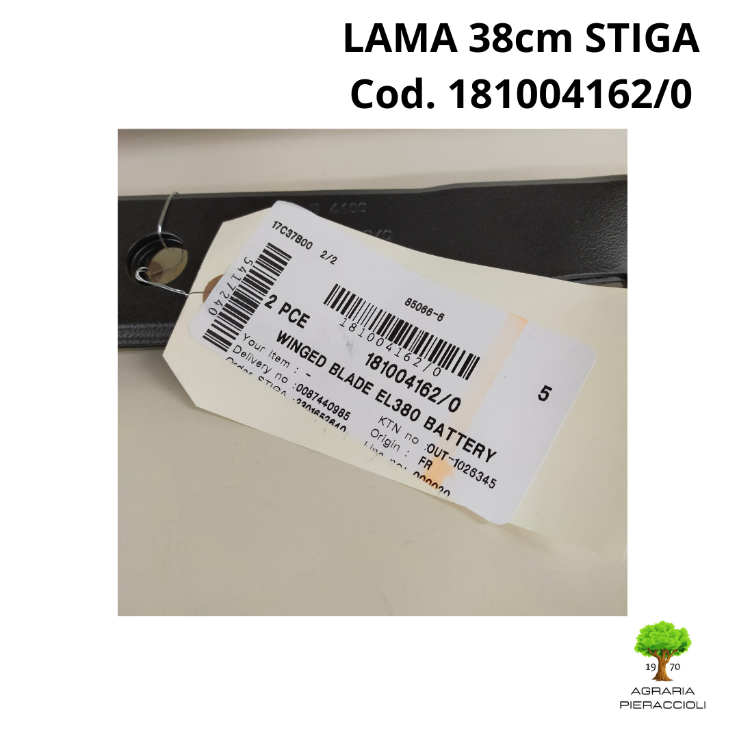 LAMA ALETTATTA 38cm 181004162 RICAMBIO ORIGINALE STIGA TOSAERBA EL 380 COMBI 401