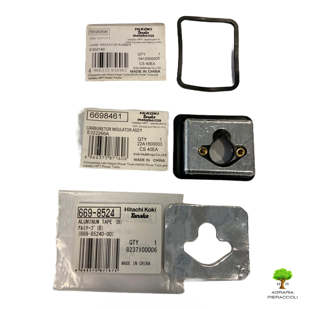 PROTEZIONE CALORE CARBURATORE + GUARN.+ FOGLIO ALLUMINIO MOTOSEGA HITACHI CS40EA2