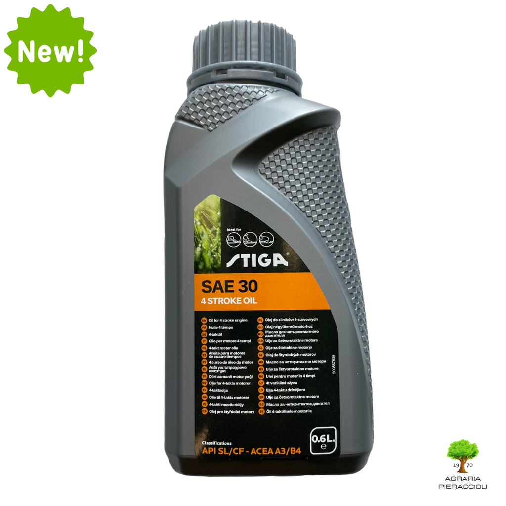 OLIO MOTORI 4 TEMPI STIGA 0,6Lt SAE 30 PER RASAERBA E TRATTORINI BENZINA/DIESEL0